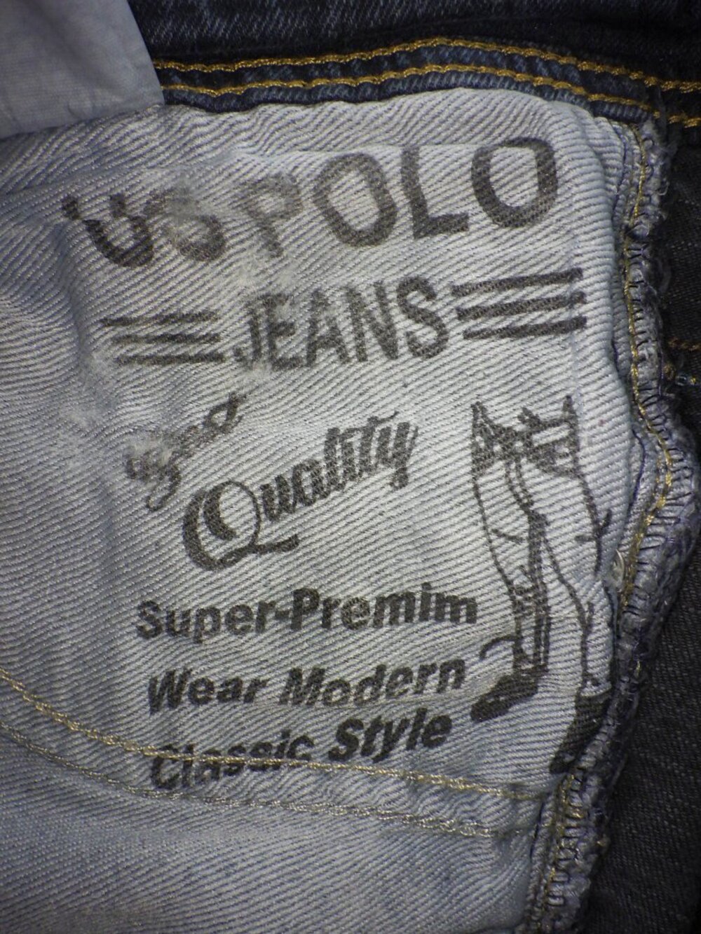 U.S. Polo Assn. Jeans Men's 32X28 Blue Denim Straight Leg Embroidered Patch - Picture 7 of 13